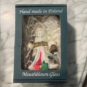 Handmade Glass Santa Ornament by serverynski original inbox